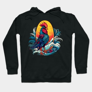 Ocean Loving Rooster Design Hoodie